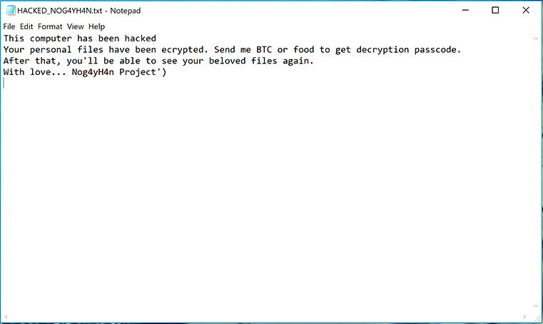 Terminate Nog4yH4n Project Ransomware (Crypto-Malware/Ransomware)