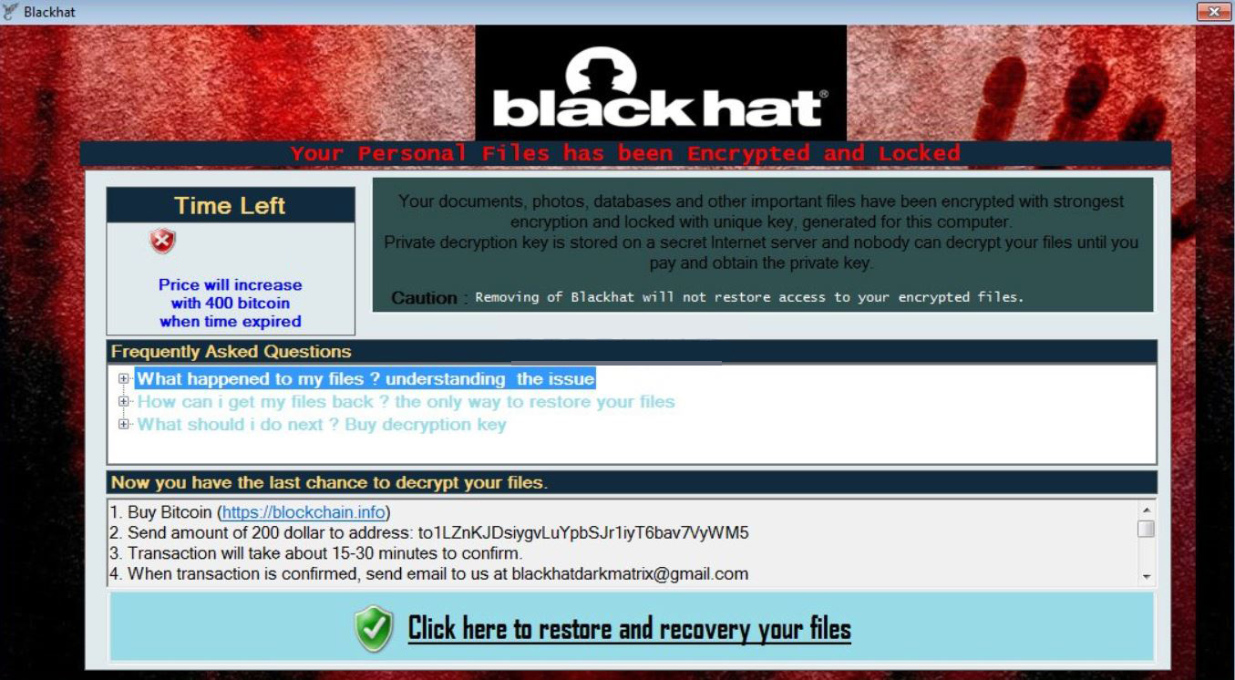 Kill BlackHat Ransomware (Crypto-Malware/Ransomware)