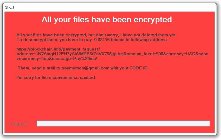 Wipe Out Ghost Ransomware (Crypto-Malware/Ransomware)