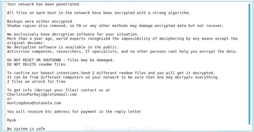 Obliterate RYK Ransomware (Crypto-Malware/Ransomware)