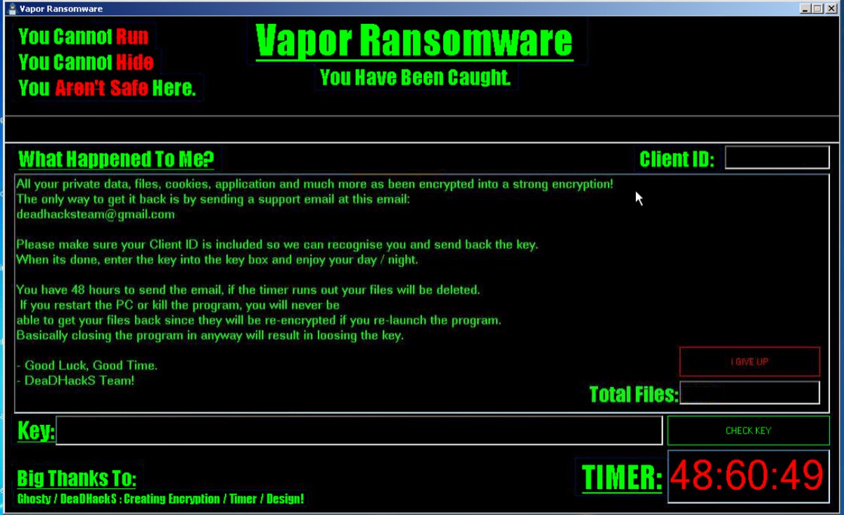 How to Obliterate Vapor Ransomware (Crypto-Malware/Ransomware)