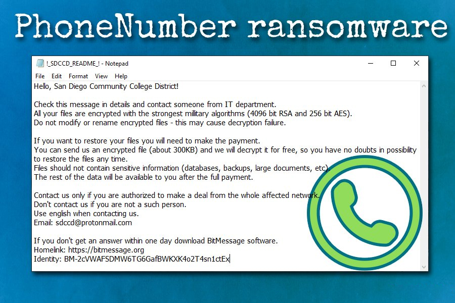 Deleting PhoneNumber Ransomware (Crypto-Malware/Ransomware)